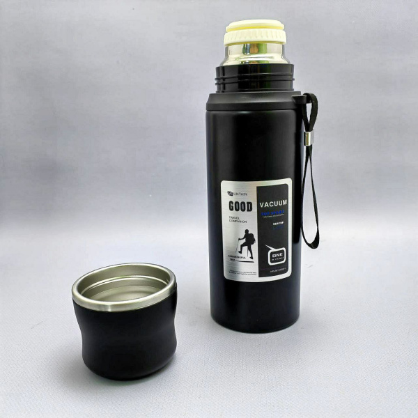 Термос вакуумный 1000 мл. Vacuum Cup из нержавеющей стали, чашка, клапан